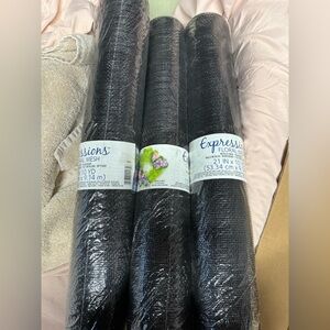 Expressions Floral Mesh – Black Metallic Mesh 21” x 10 Yards (Set of 3 Rolls)